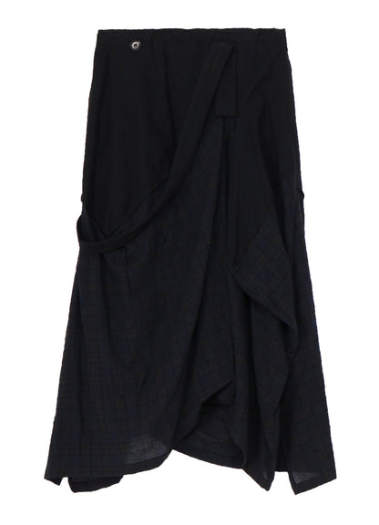 REFINE  PLAID + REFINE GAUZE SQUARE SKIRT