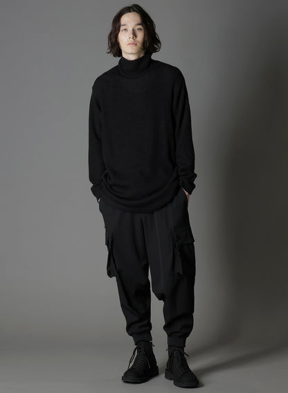 SPIDER WEB KNIT BIG TURTLENECK T-SHIRT