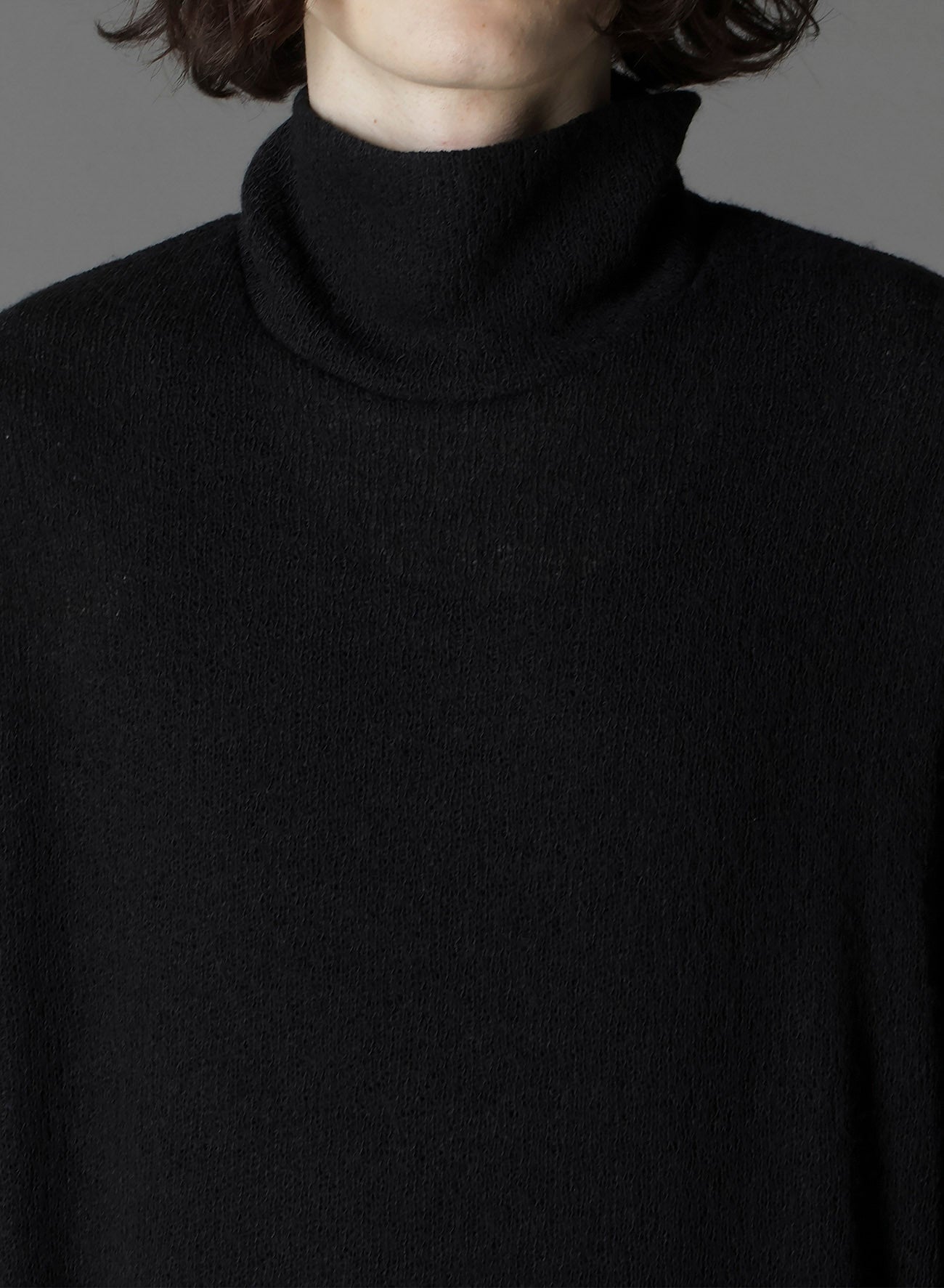 SPIDER WEB KNIT BIG TURTLENECK T-SHIRT