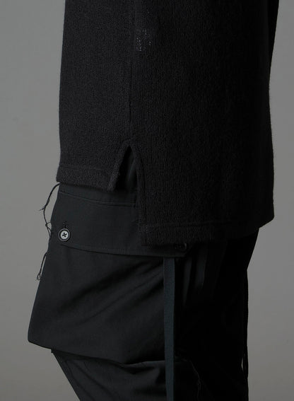 SPIDER WEB KNIT BIG TURTLENECK T-SHIRT