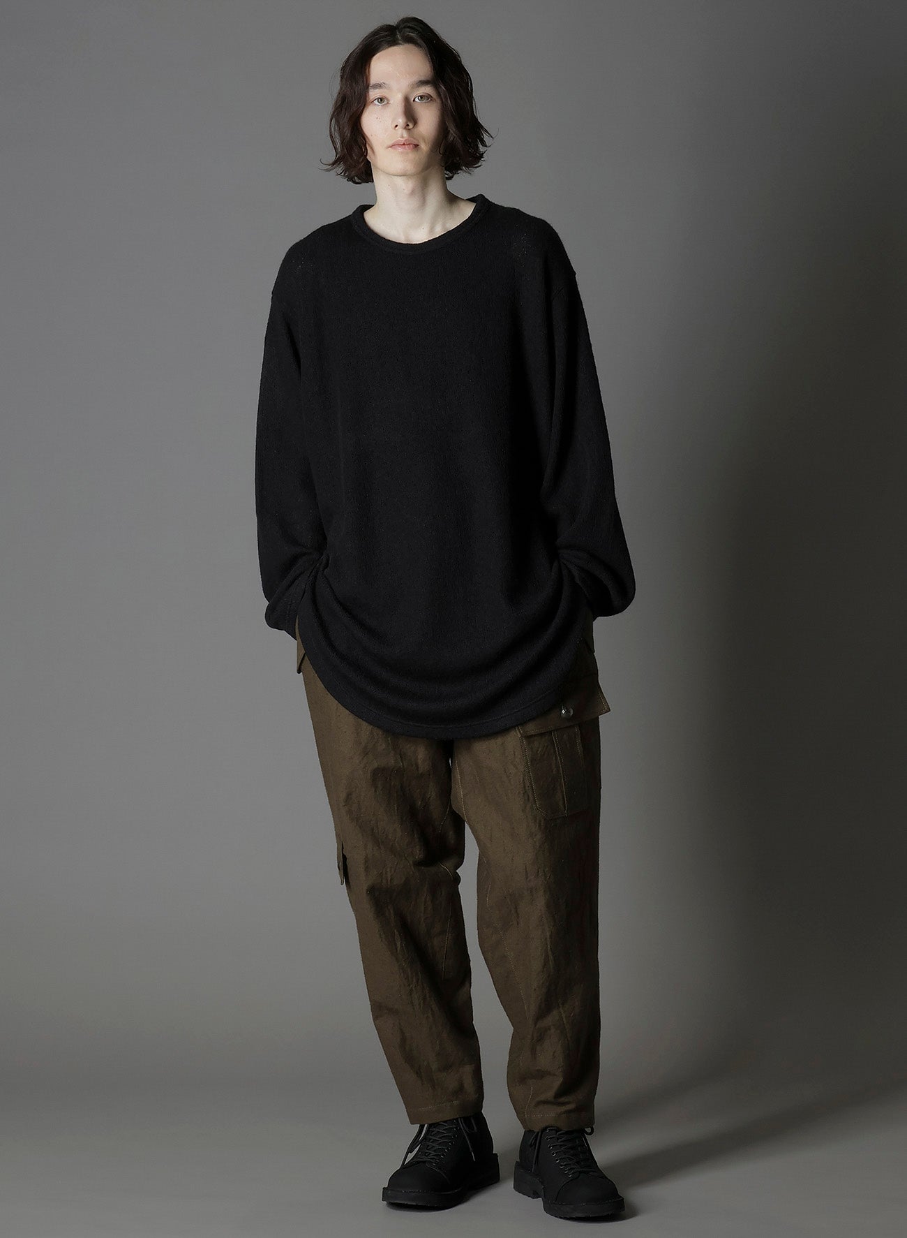 OGATOMOです SPIDER WEB KNIT HEM JUMBO LONG SLEEVED T-SHIRT – THE SHOP