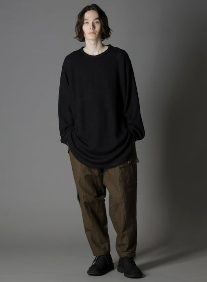 SPIDER WEB KNIT HEM JUMBO LONG SLEEVED T-SHIRT