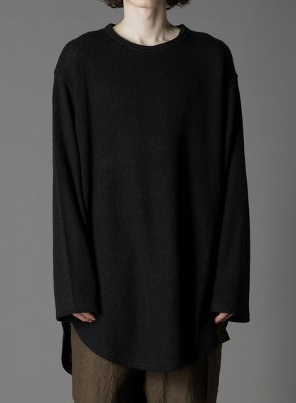 SPIDER WEB KNIT HEM JUMBO LONG SLEEVED T-SHIRT