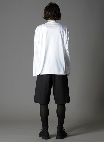 COTTON JERSEY MIX BLOCK LONG SLEEVED T-SHIRT
