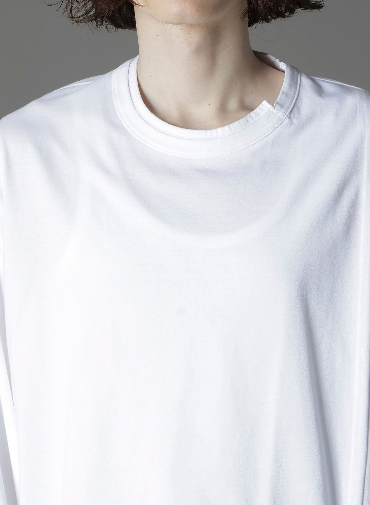 COTTON JERSEY MIX BLOCK LONG SLEEVED T-SHIRT