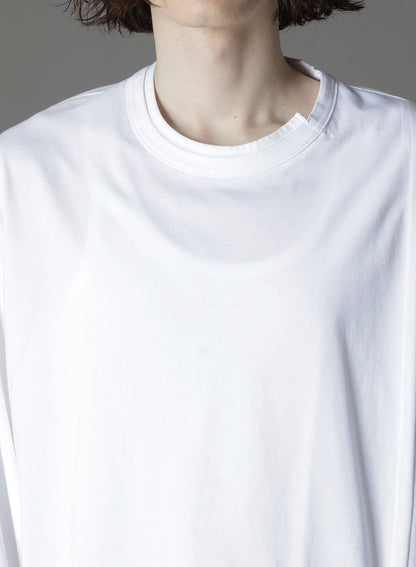 COTTON JERSEY MIX BLOCK LONG SLEEVED T-SHIRT