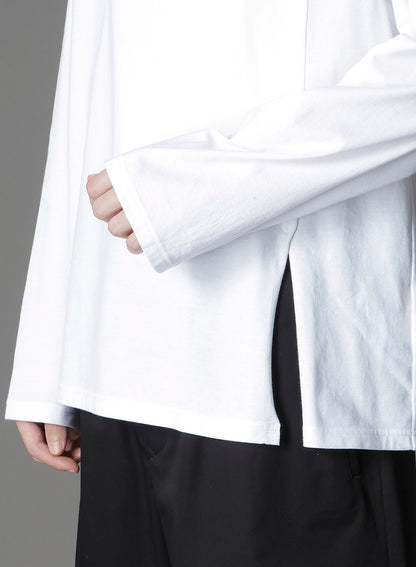 COTTON JERSEY MIX BLOCK LONG SLEEVED T-SHIRT