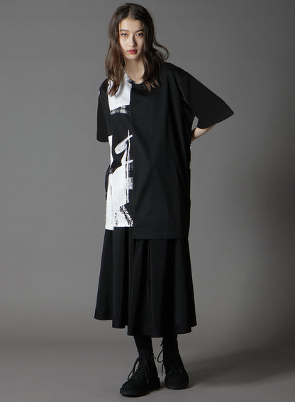 SILKETTE JERSEY NUMBER PATTERN TSUJIKIRI SHORT SLEEVED T-SHIRT