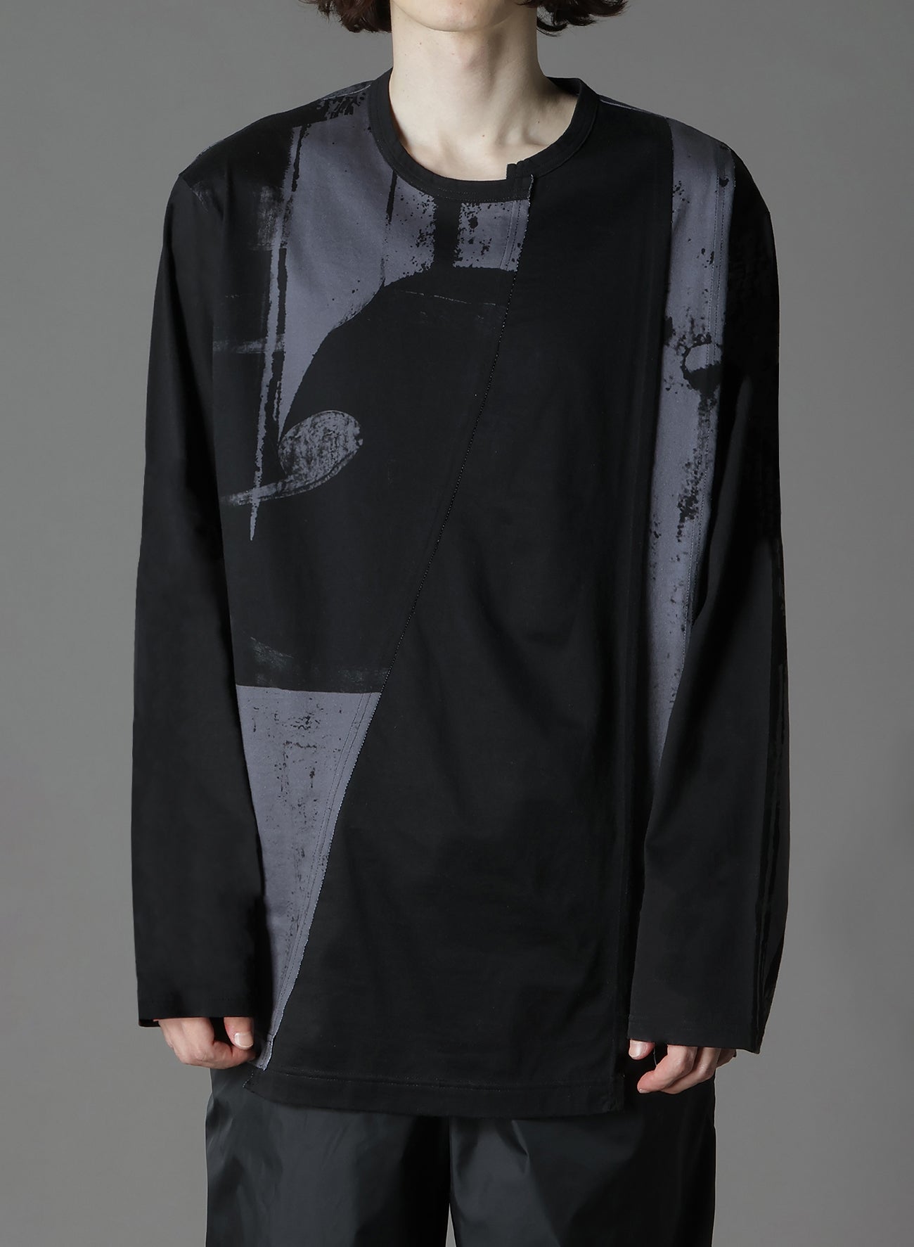 SILKETTE JERSEY NUMBER PATTERN TSUJIKIRI LONG SLEEVED T-SHIRT