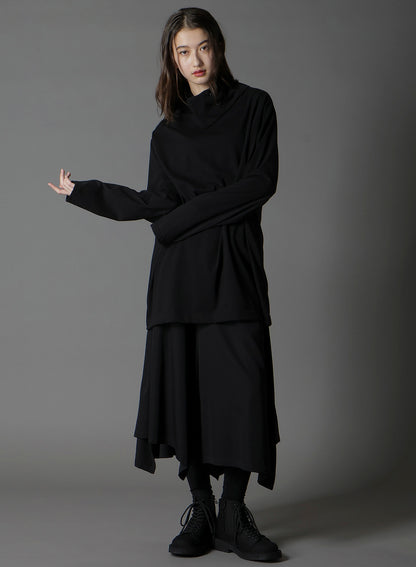COTTON JERSEY TURTLENECK LONG SLEEVED T-SHIRT