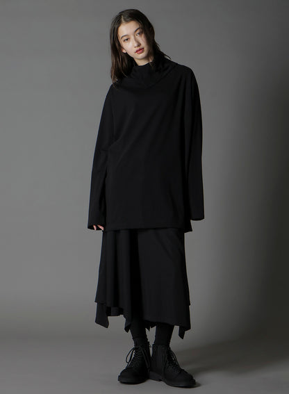 COTTON JERSEY TURTLENECK LONG SLEEVED T-SHIRT