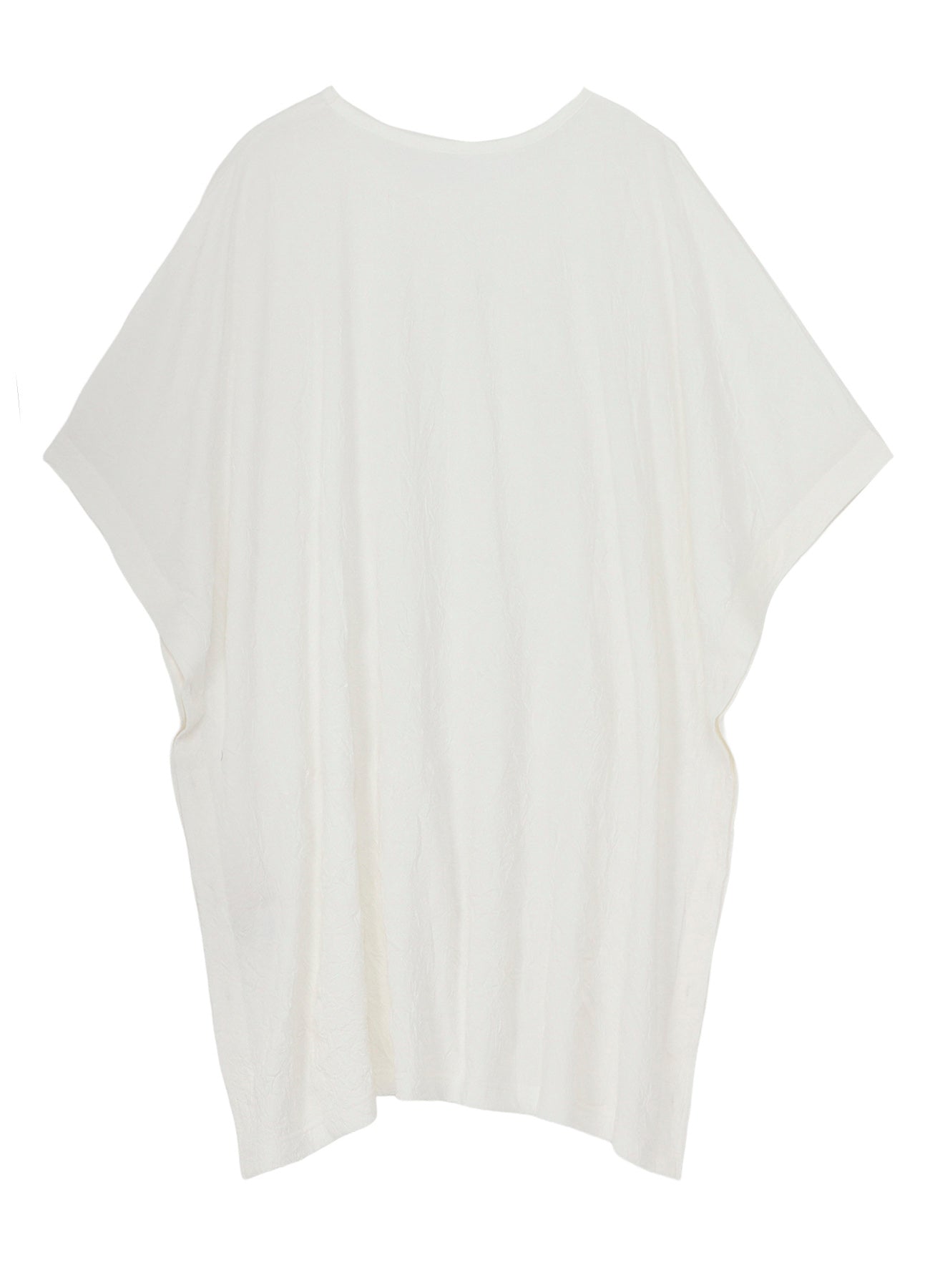 CATHC WASHER WRINKLE JERSEY SIDE BUTTON SHORT SLEEVED T-SHIRT