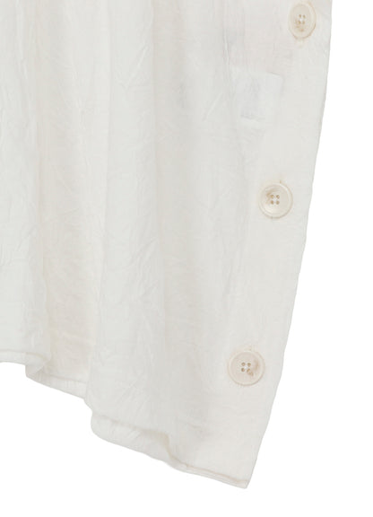 CATHC WASHER WRINKLE JERSEY SIDE BUTTON SHORT SLEEVED T-SHIRT
