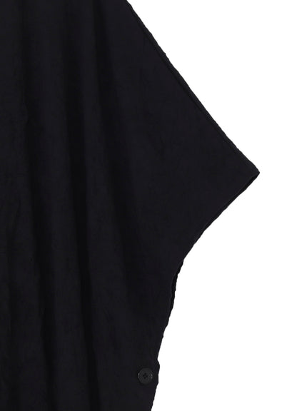 CATHC WASHER WRINKLE JERSEY SIDE BUTTON SHORT SLEEVED T-SHIRT