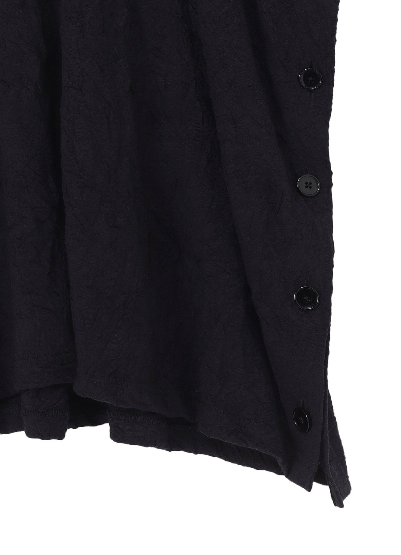 CATHC WASHER WRINKLE JERSEY SIDE BUTTON SHORT SLEEVED T-SHIRT