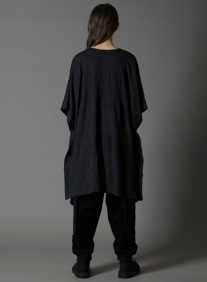 CATHC WASHER WRINKLE JERSEY SIDE BUTTON SHORT SLEEVED T-SHIRT
