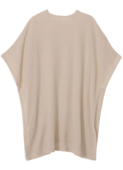 SPIDER WEB KNIT SIDE BUTTON SHORT SLEEVED T-SHIRT