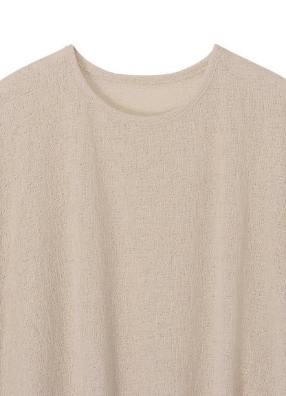 SPIDER WEB KNIT SIDE BUTTON SHORT SLEEVED T-SHIRT
