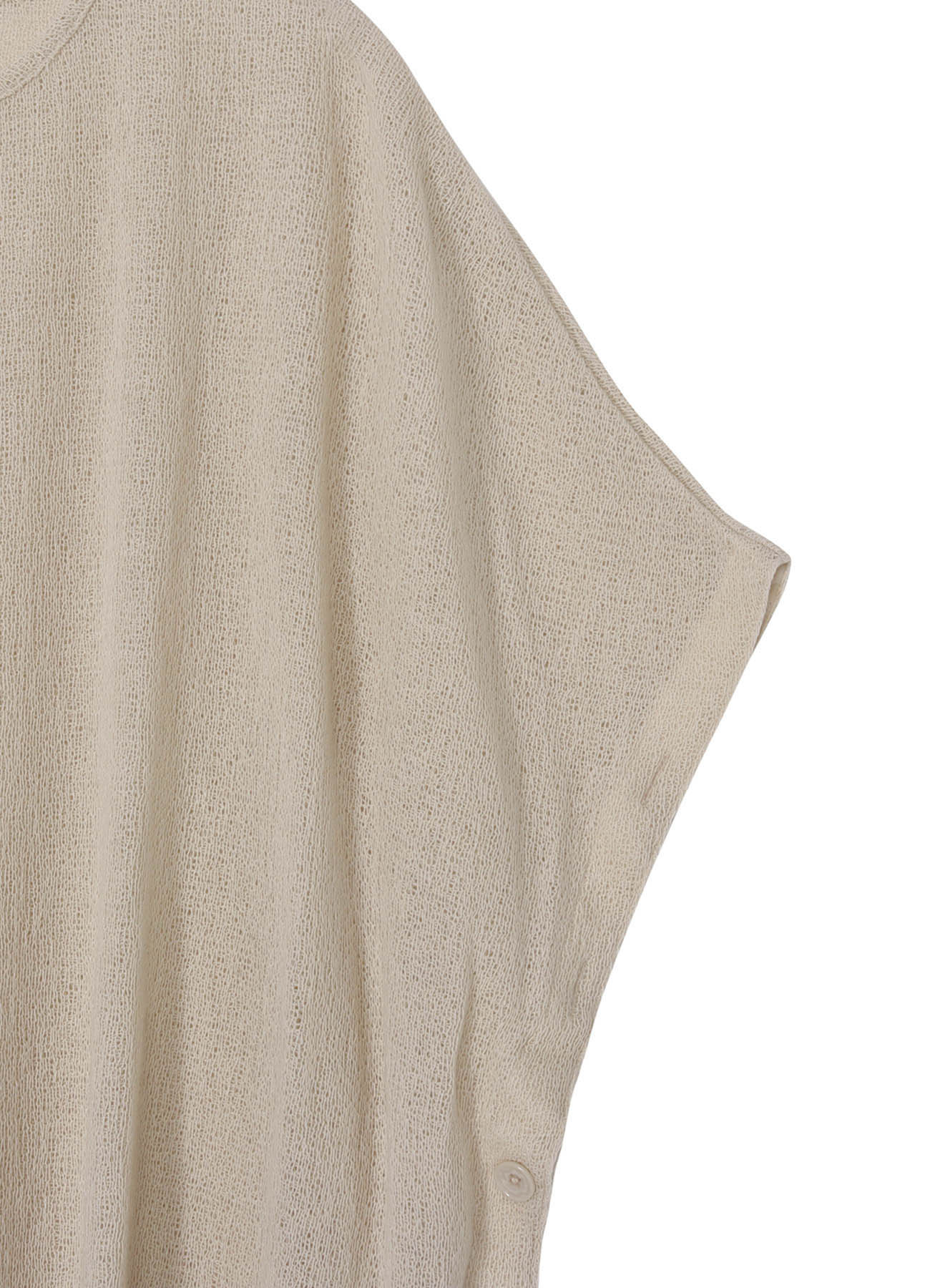 SPIDER WEB KNIT SIDE BUTTON SHORT SLEEVED T-SHIRT