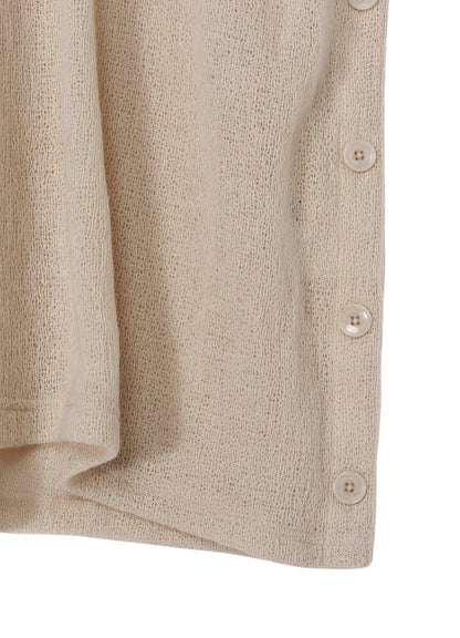 SPIDER WEB KNIT SIDE BUTTON SHORT SLEEVED T-SHIRT
