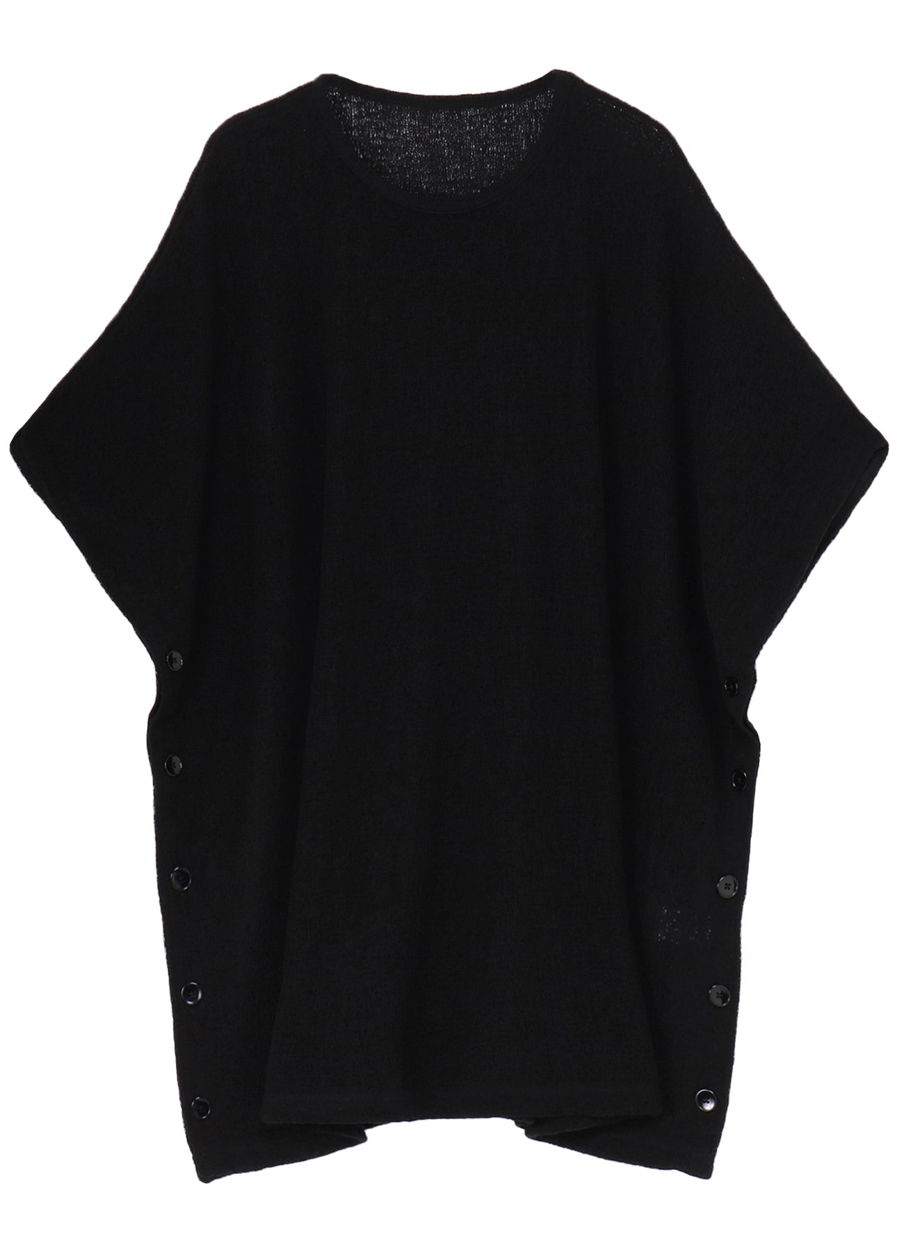 SPIDER WEB KNIT SIDE BUTTON SHORT SLEEVED T-SHIRT