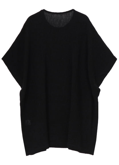SPIDER WEB KNIT SIDE BUTTON SHORT SLEEVED T-SHIRT