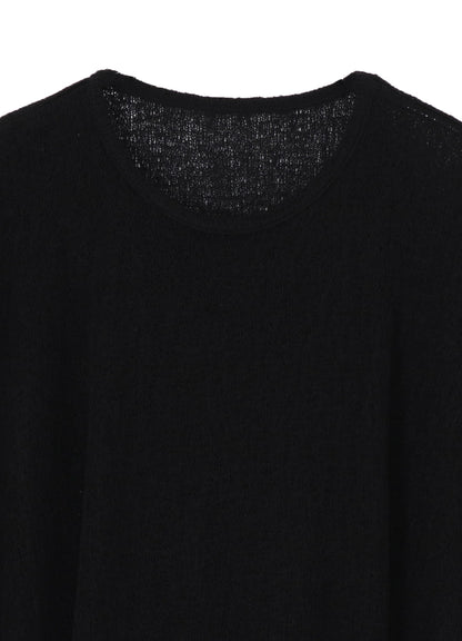 SPIDER WEB KNIT SIDE BUTTON SHORT SLEEVED T-SHIRT