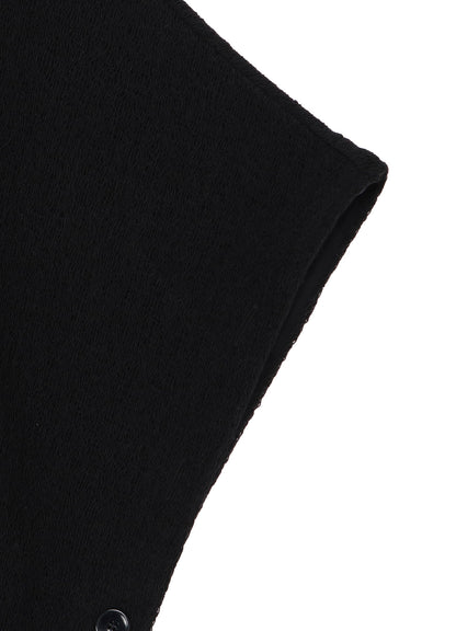 SPIDER WEB KNIT SIDE BUTTON SHORT SLEEVED T-SHIRT