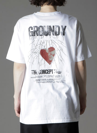 COTTON JERSEY HEART GRAPHIC T-SHIRT