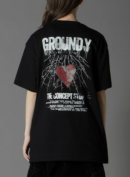 COTTON JERSEY HEART GRAPHIC T-SHIRT