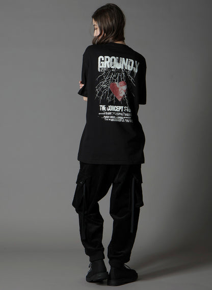 COTTON JERSEY HEART GRAPHIC T-SHIRT