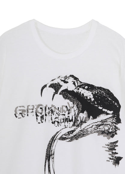COTTON JERSEY SNAKE GRAPHIC T-SHIRT