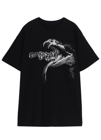 COTTON JERSEY SNAKE GRAPHIC T-SHIRT