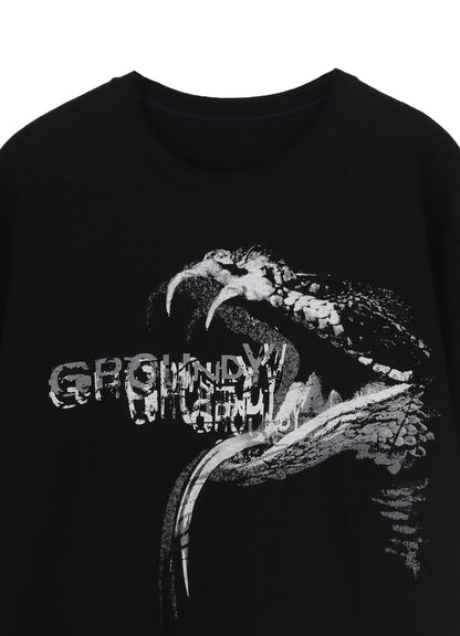 COTTON JERSEY SNAKE GRAPHIC T-SHIRT