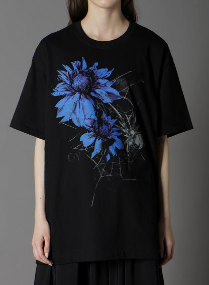 20/COTTON JERSEY FLOWER&SPIDER T-SHIRT