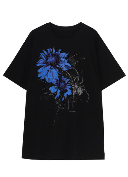 20/COTTON JERSEY FLOWER&SPIDER T-SHIRT