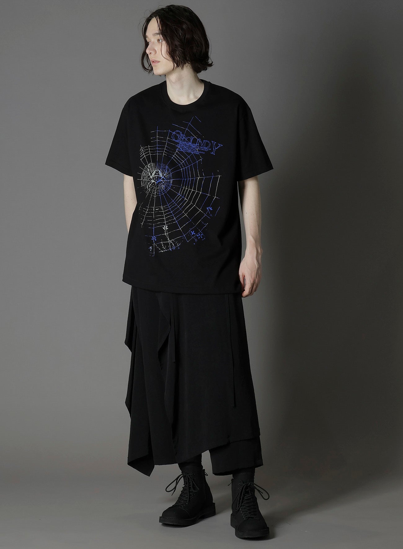 ☆ヨウジヤマモト☆ COTTON JERSEY SPIDER WEB T-SHIRT COTTON JERSEY SPIDER WEB T-SHIRT – THE SHOP YOHJI YAMAMOTO