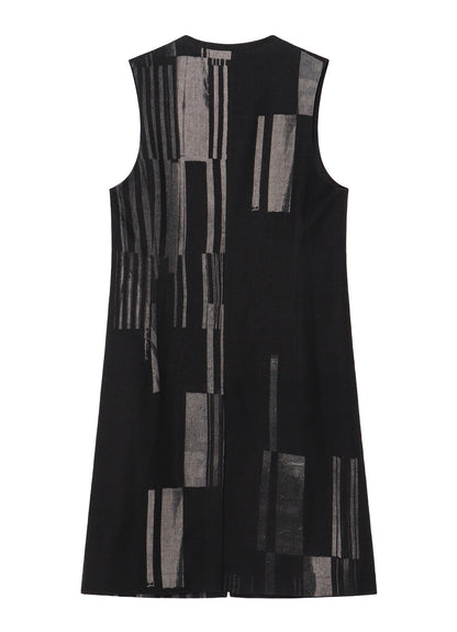 FLANNEL STRIPE PATTERN SINGLE LONG VEST