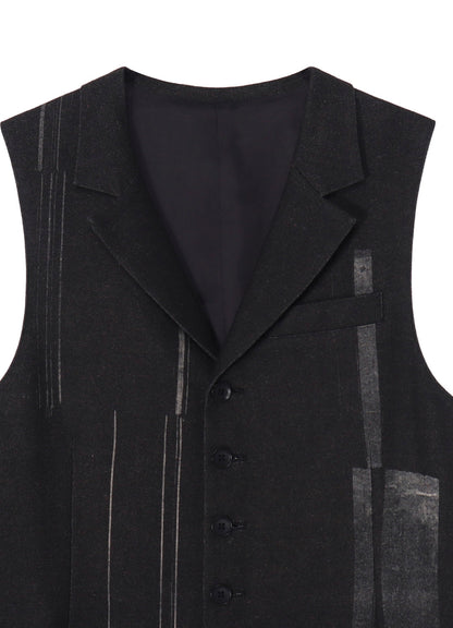 FLANNEL STRIPE PATTERN SINGLE LONG VEST