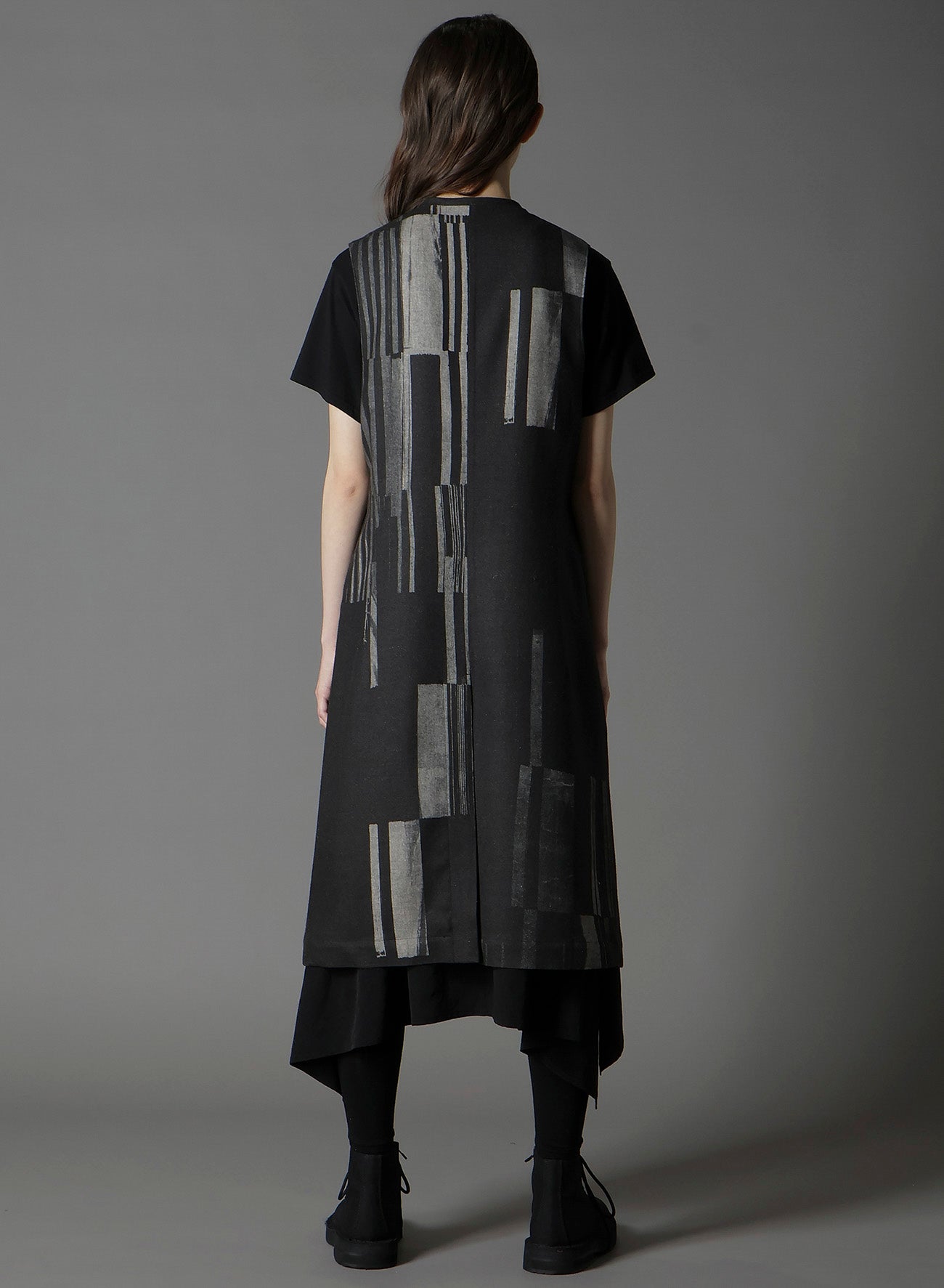 FLANNEL STRIPE PATTERN SINGLE LONG VEST
