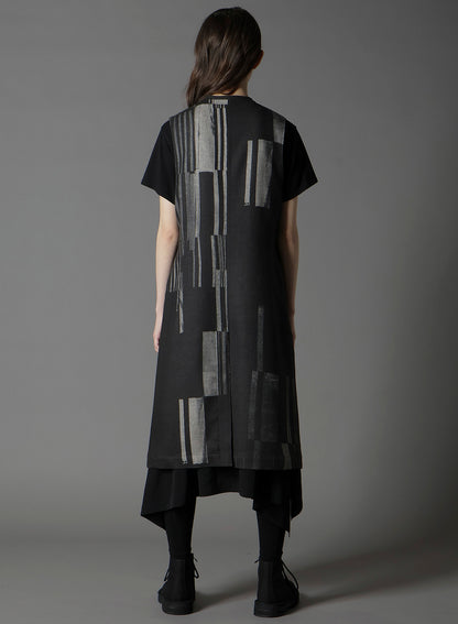 FLANNEL STRIPE PATTERN SINGLE LONG VEST