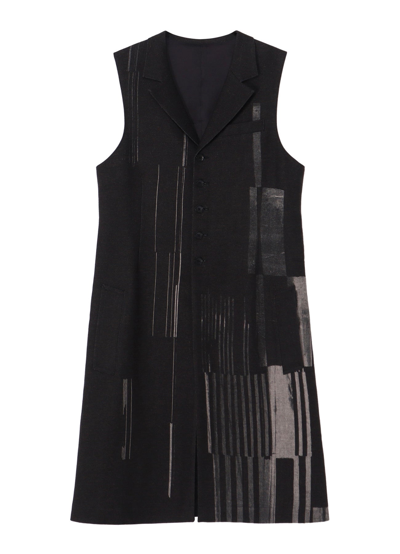 FLANNEL STRIPE PATTERN SINGLE LONG VEST