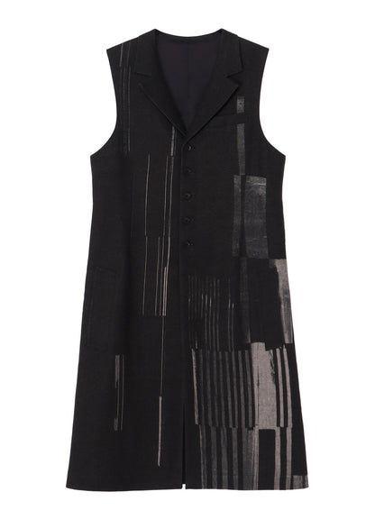 FLANNEL STRIPE PATTERN SINGLE LONG VEST
