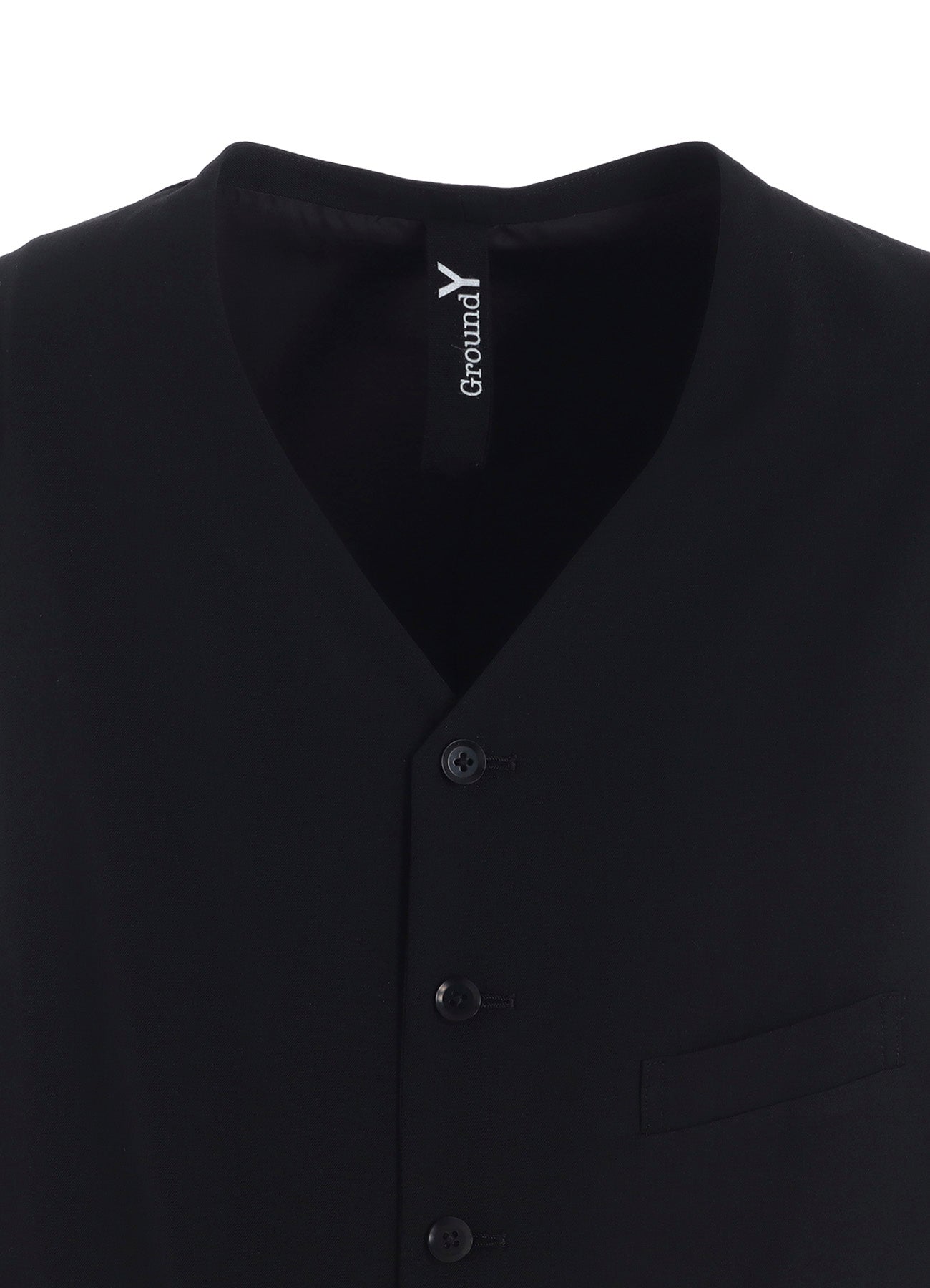 W/GABARDINE DOUBLE GAUZE  PLEATED VEST