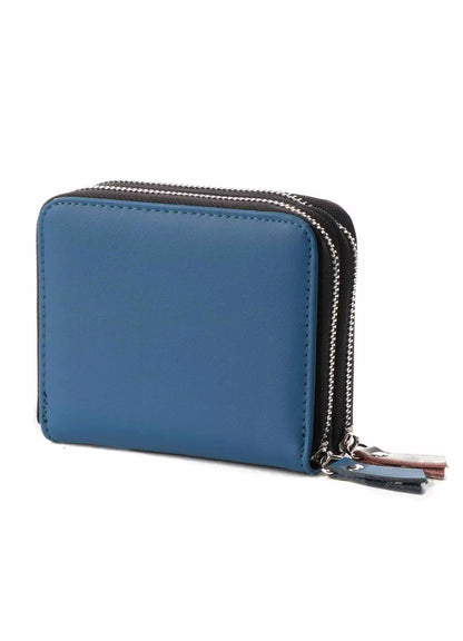 SPLIT LEATHER 2 COLORS ZIPPER WALLET