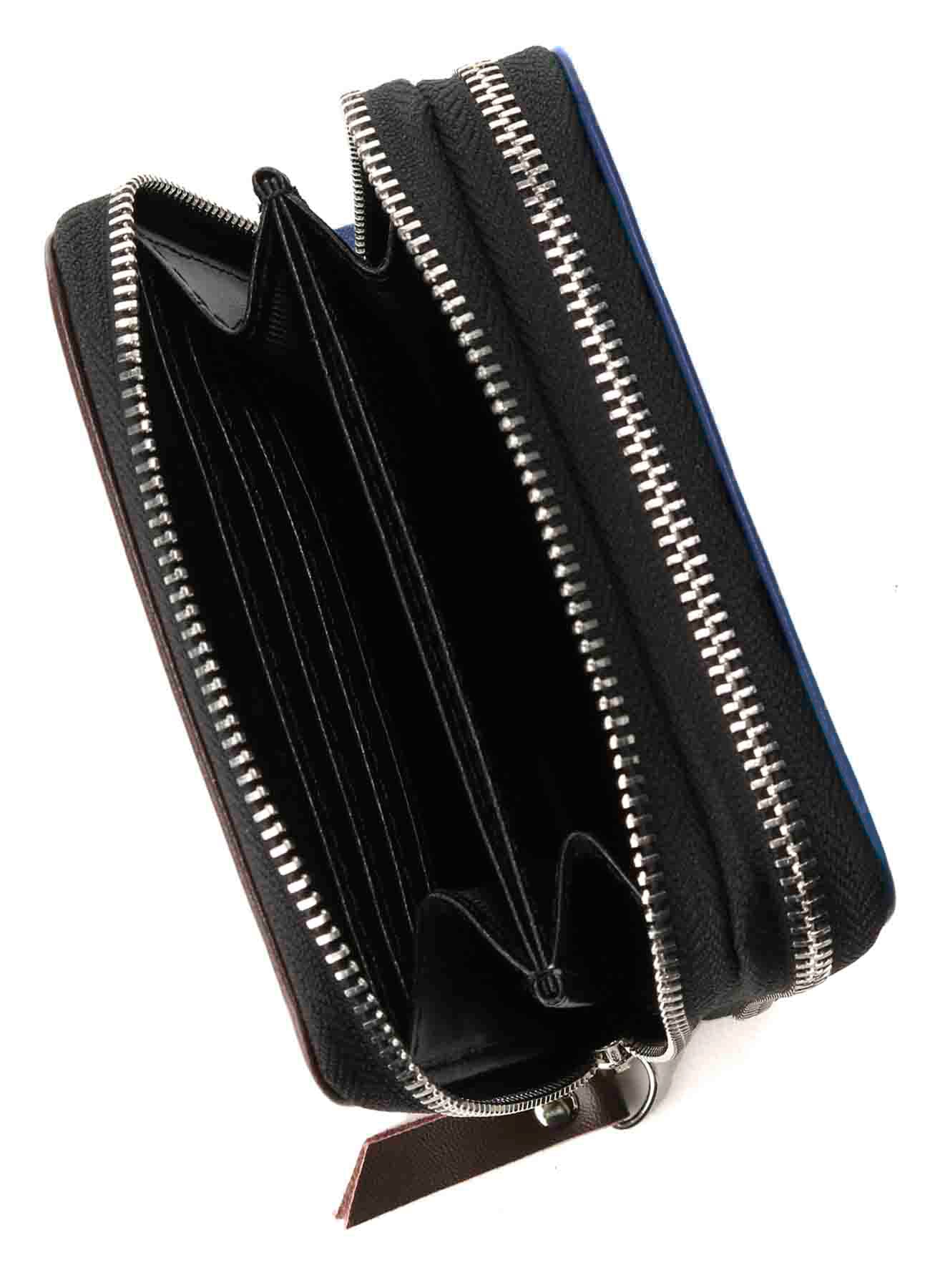 SPLIT LEATHER 2 COLORS ZIPPER WALLET