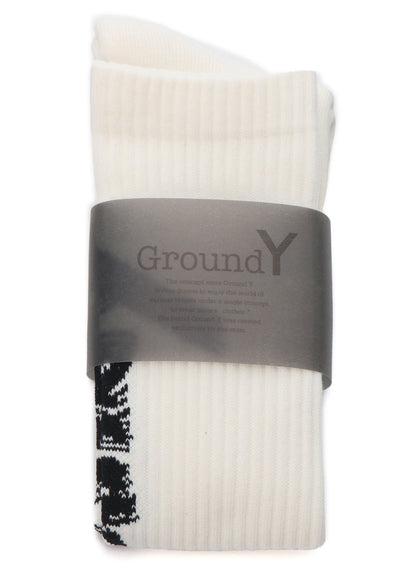 RIB HIGH SOCKS Ground Y LOGO