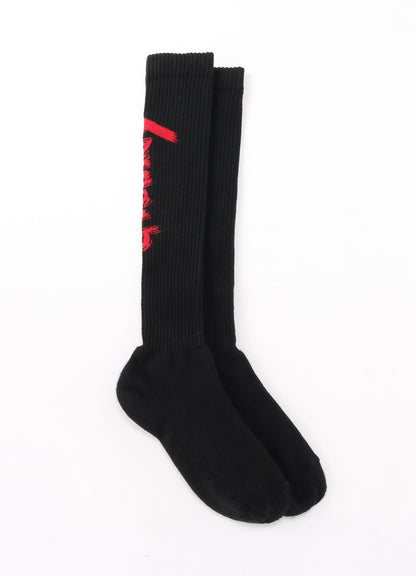 RIB HIGH SOCKS Ground Y LOGO