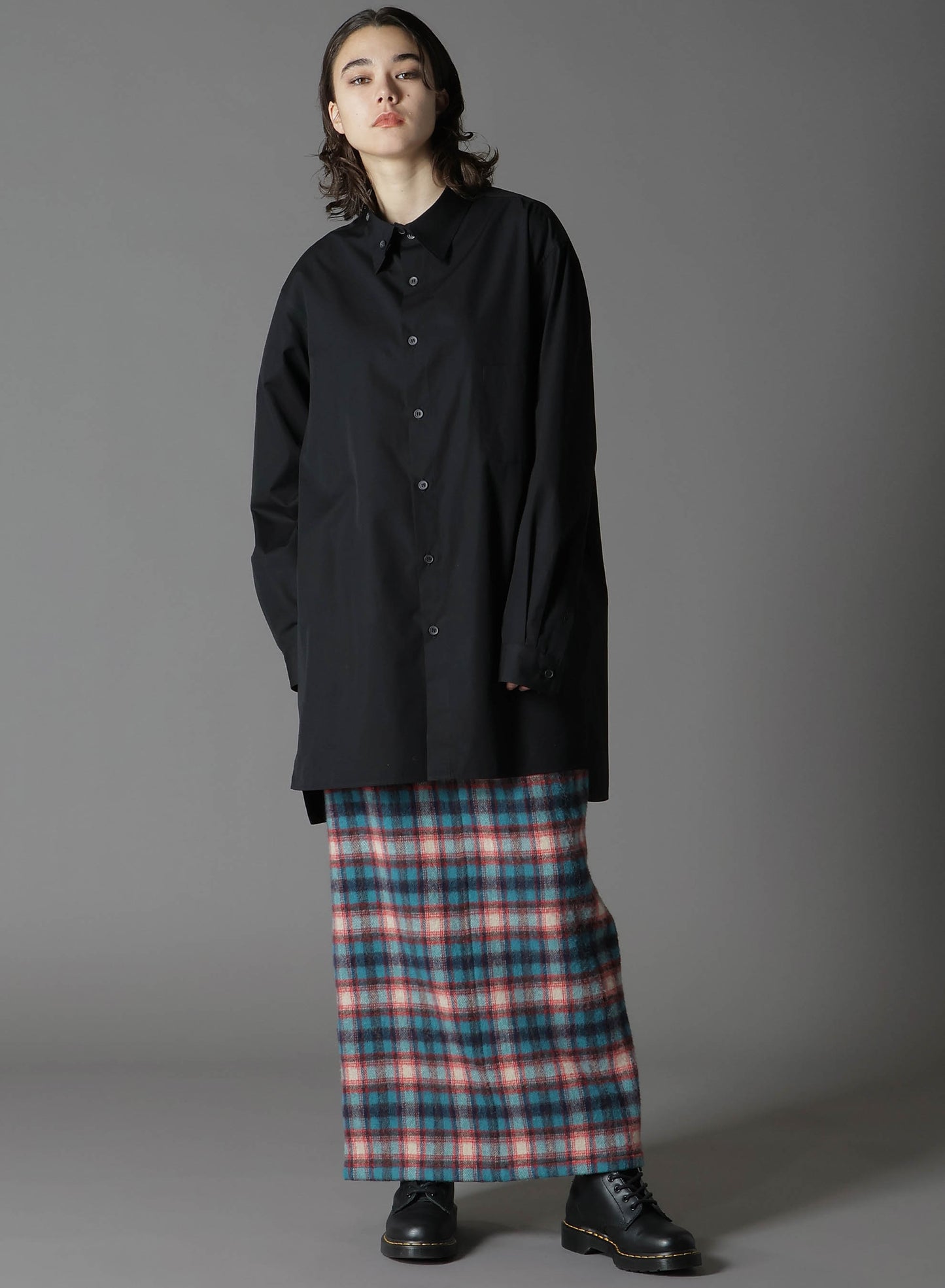 COTTON BROAD CLOTH SPARE COLLAR STANDARD BIG SHIRT