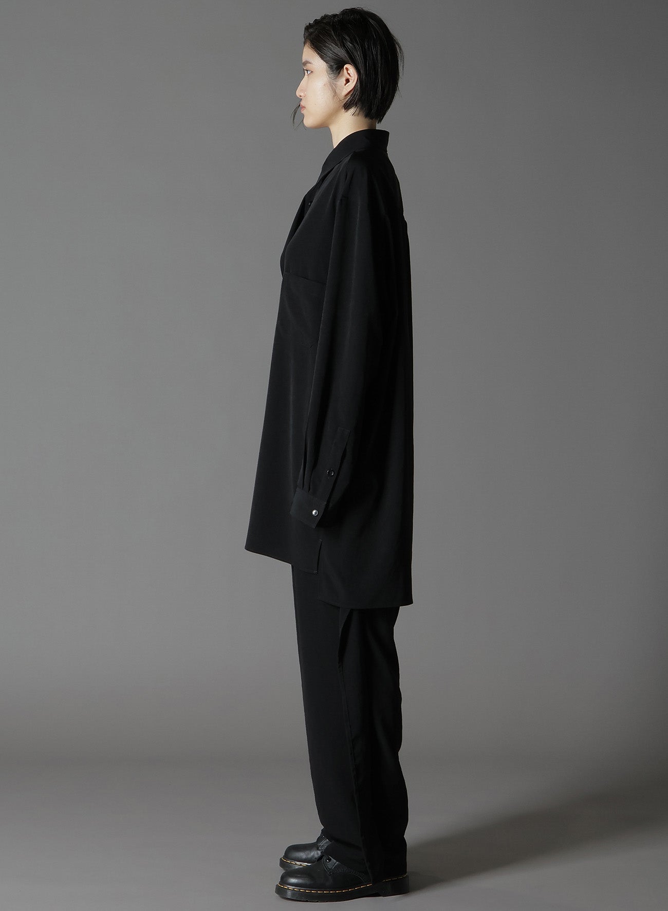 CREPE DE CHINE CUT-OUT STANDARD SHIRT